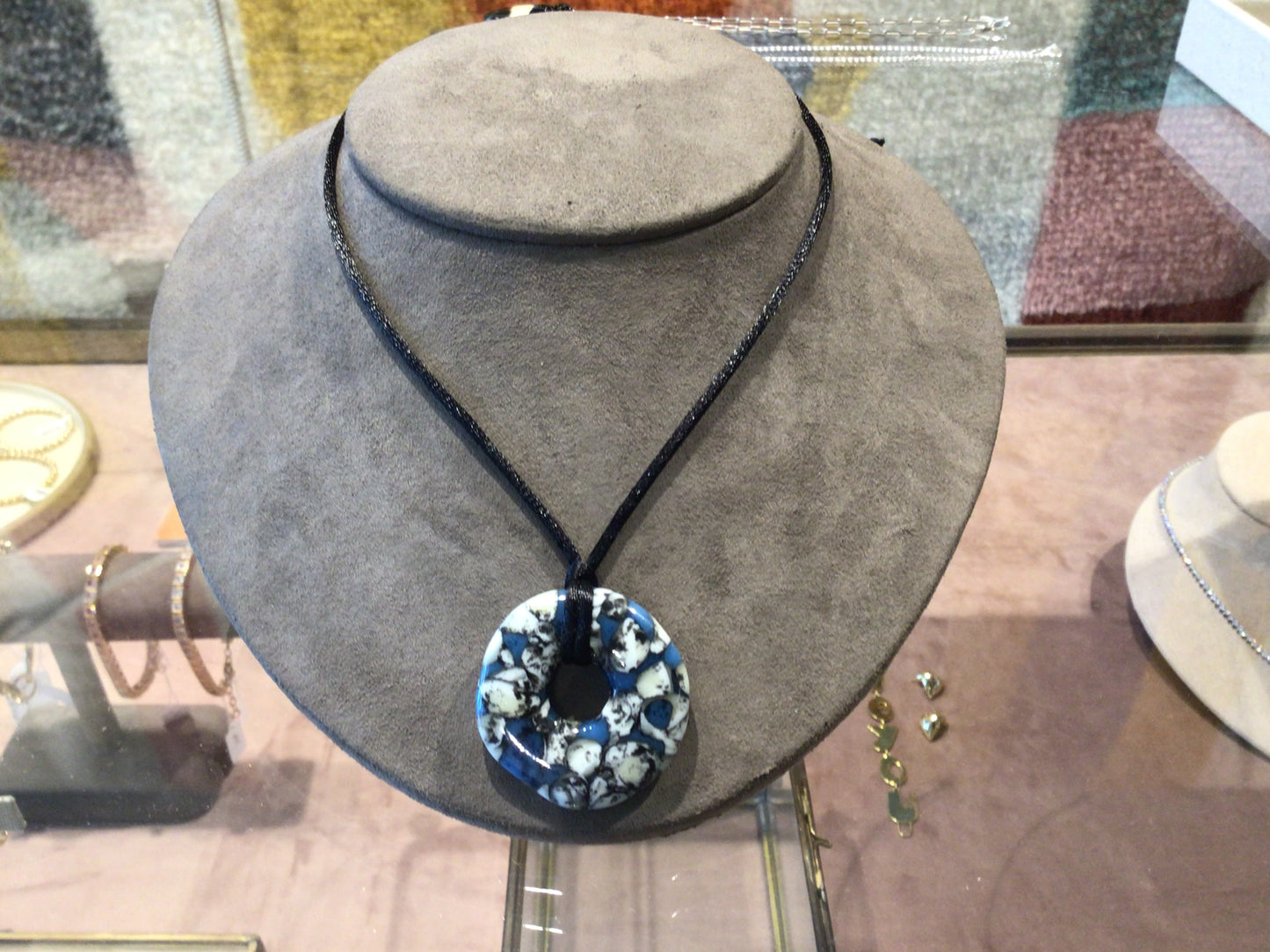 gerise glass pendant with adjustable silk cord - Alchemy Works