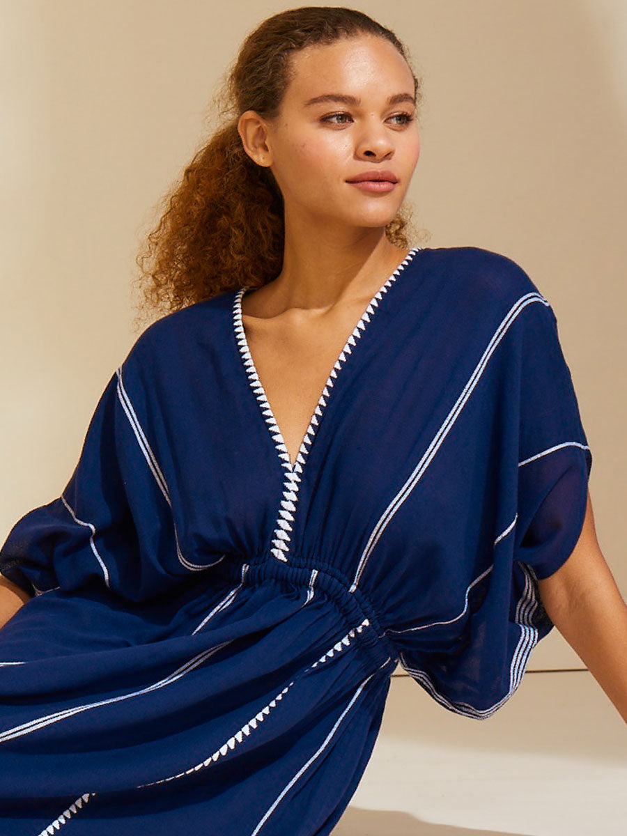 
                  
                    lemlem Leila Handwoven Plunge Neck Dress - Alchemy Works
                  
                