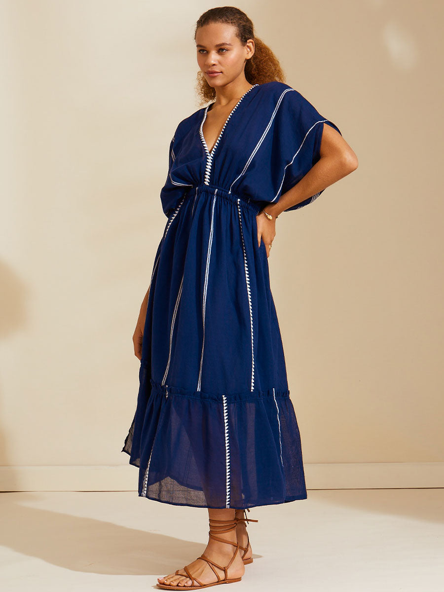 
                  
                    lemlem Leila Handwoven Plunge Neck Dress - Alchemy Works
                  
                