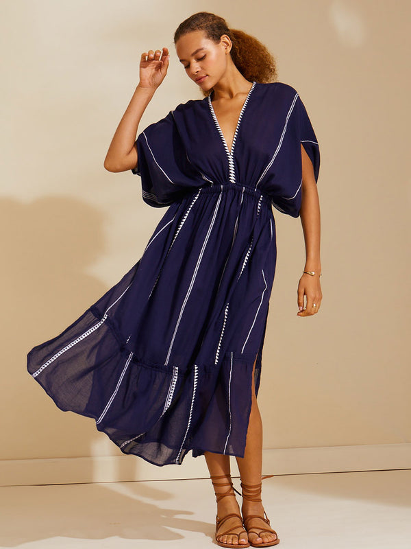lemlem Leila Handwoven Plunge Neck Dress - Alchemy Works