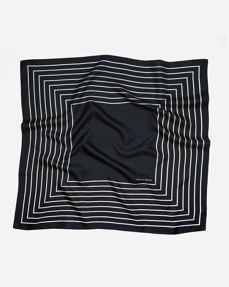 Manner Market Agnes 100% Silk Scarf - Black - Alchemy Works