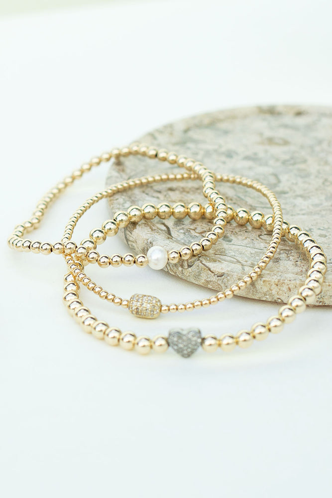 
                  
                    Karen Lazar 3mm YG Bracelet with Single White Pearl - Alchemy Works
                  
                