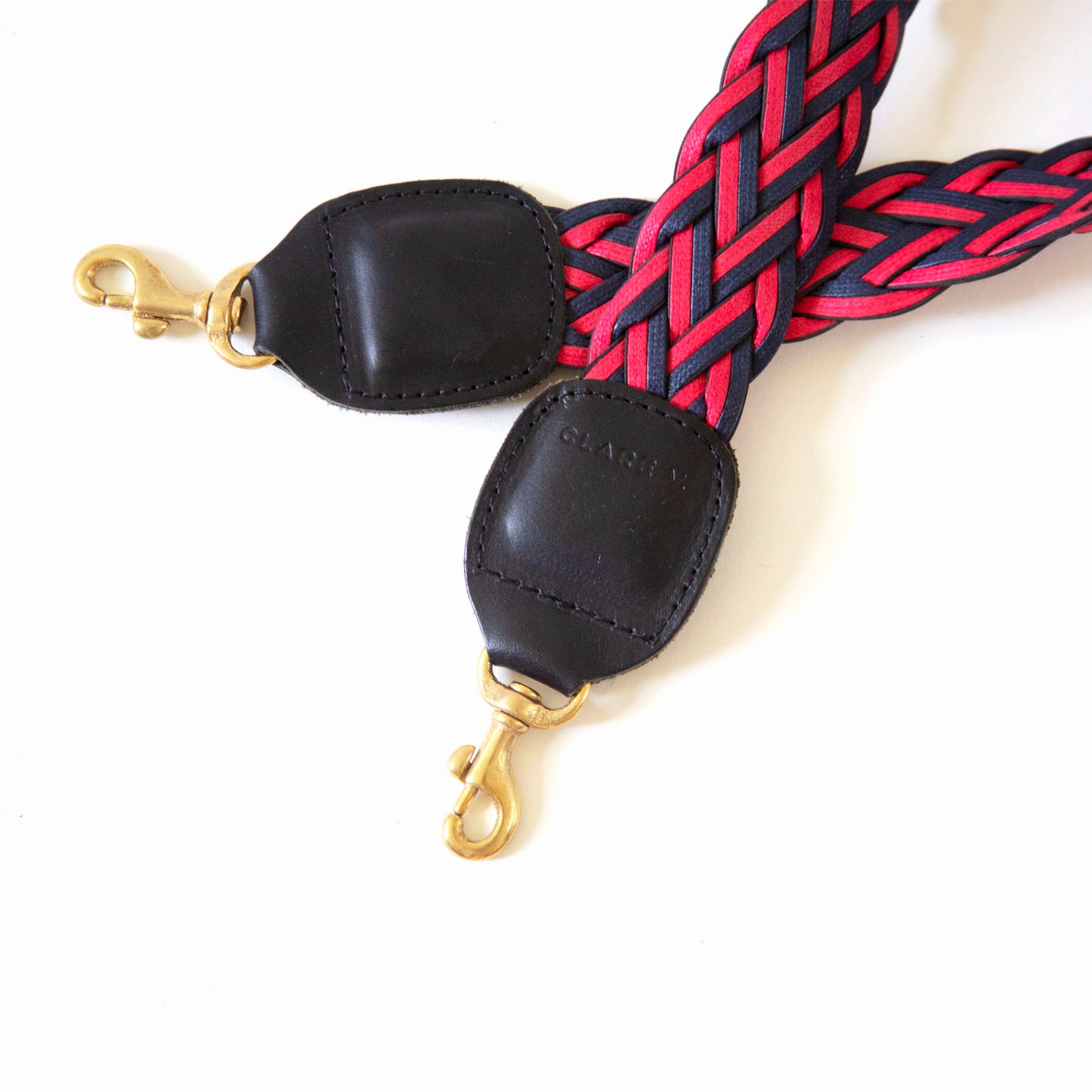 Clare V. Shoulder Strap Navy & Red Checker Webbing